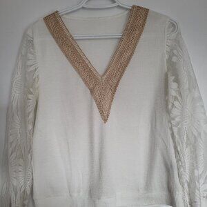 Boho Style Long Sleeve Shirt with Lace